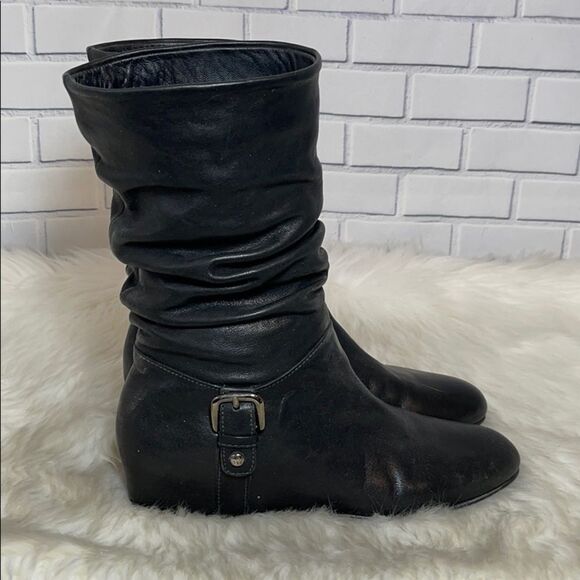 Stuart Weitzman Ruched Hidden Wedge Boots … - Picture 4 of 6